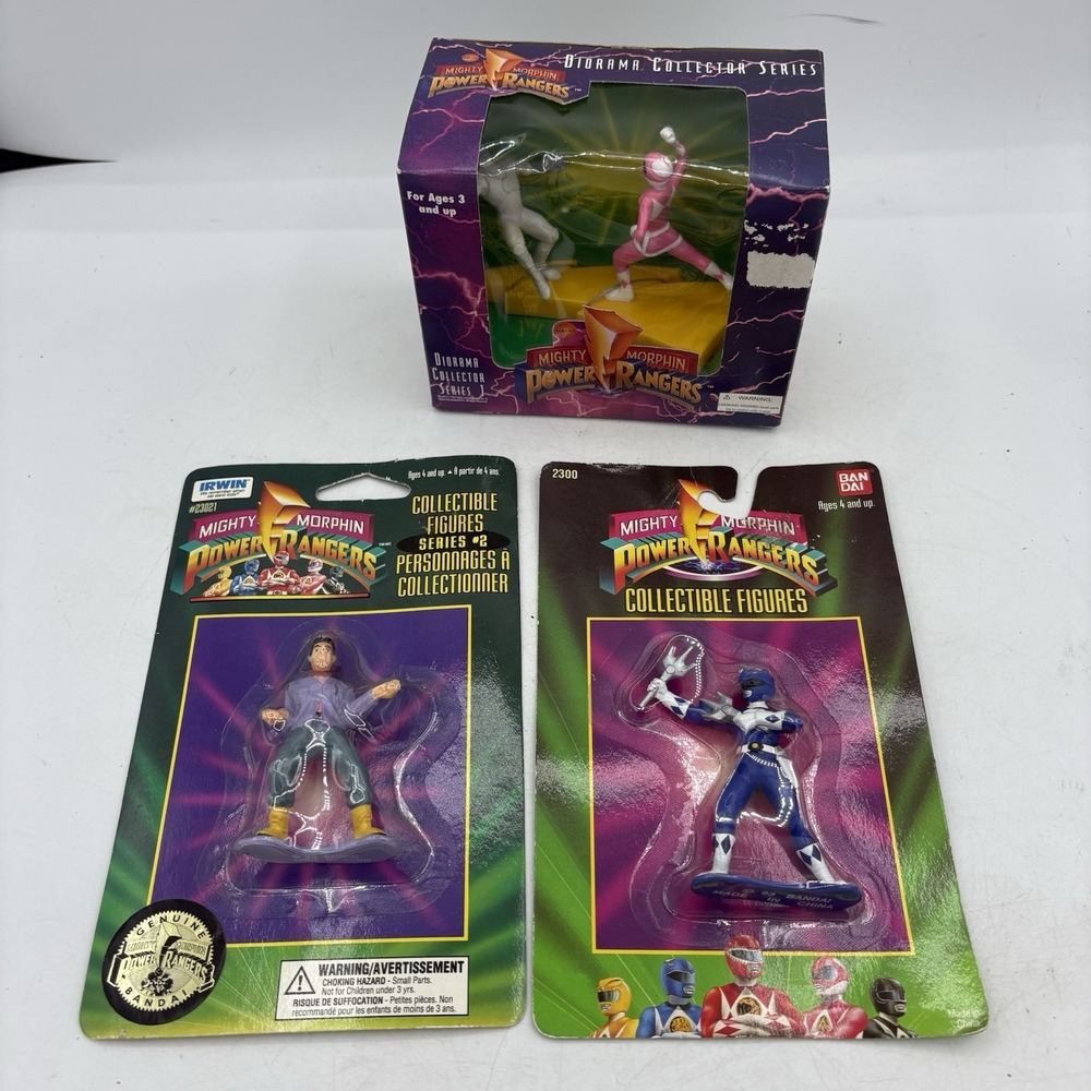 Vintage Mighty Morphin Power Rangers Action Figures Blue Skull Dio MMPR Lot of 3